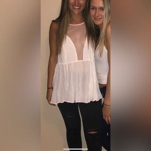 Free people mesh insert tank